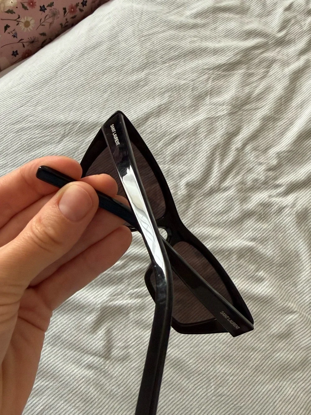 Saint Laurent Black Cat-Eye Sunglasses with Tinted Lenses